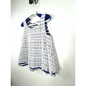 Postmark Anthropologie Tank Top Size Small Swing Trapeze Cropped Lace Layered thumbnail 6