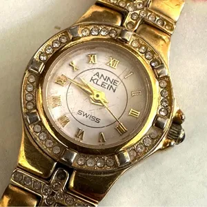 Anne Klein gold tone rhinestone Watch thumbnail 2