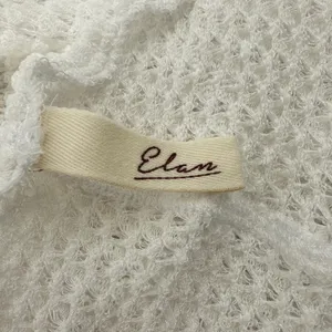 Elan White Waffle Knit‎ Dolman Sleeve Relaxed Fit Sweater Top Women's Medium thumbnail 5