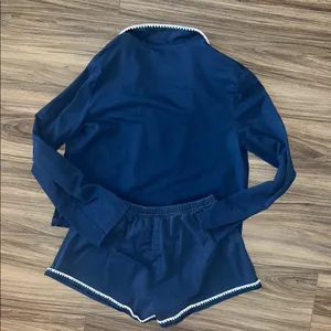 Lulus Get Some Rest Navy Blue Two-Piece Pajama Set thumbnail 11