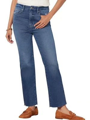 Good American Good Curve Straight Jeans Womens 8 / 29 Blue Raw Hem thumbnail 8