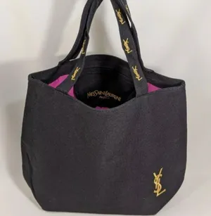 Yves Saint Laurent NEW  Parfums Black canvas Tote Bag thumbnail 1
