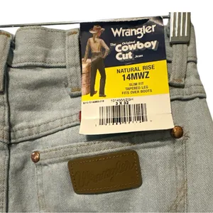 Wrangler Cowboy Cut Jeans 14MWZ Slim Fit Tapered Leg – 3x32 Light Wash – NWT thumbnail 7