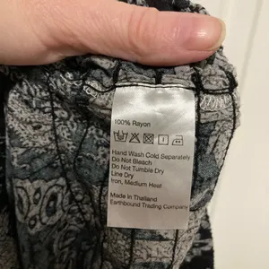 Earthbound Trading Co. Black Elephant Print Casual Pants thumbnail 3
