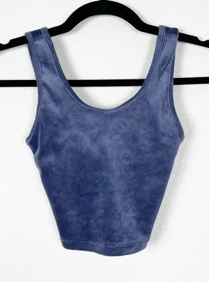 AERIE Offline Cropped Velvet tank Blue Sz XXS‎ thumbnail 1