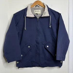 Vintage 90s Eddie Bauer Blue Zip Up Jacket Windbreaker Women’s Oversized Small thumbnail 1