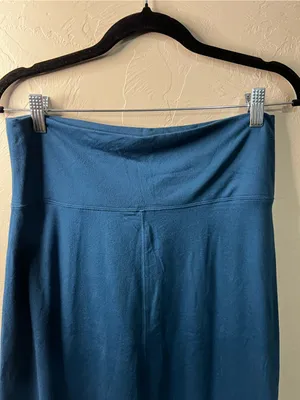 Athleta Anywhere A-Line Teal Fold Over Waist Pull On Travel Vacation Comfy Skirt thumbnail 5