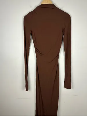 Helsa Revolve Brown Jersey Backless Maxi Dress Women’s Sz XS thumbnail 4
