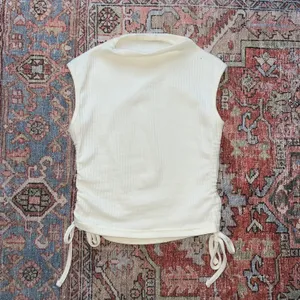 Nasty Gal cream ruched side tie high neck tank thumbnail 1