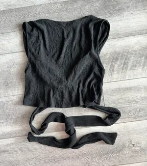 ZARA Wrap Around Black Top thumbnail 2