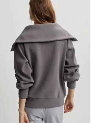 Varley Vine Half-Zip Grey Pullover‎ Sz L thumbnail 2