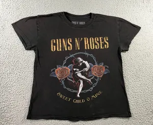 Guns N' Roses Graphic T-Shirt Women‎ M Sweet Child O' Mine Rock Band Thrashed thumbnail 1