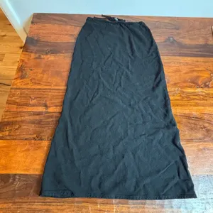 Stradivarius Black Maxi Skirt Drawstring Waist Flowy‎ Comfortable Size S thumbnail 5