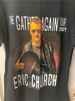Fruit of the Loom Black Eric Church 'The Gather Again Tour 2021' Graphic Tee thumbnail 4