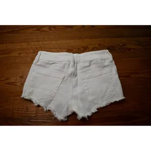 Bullhead Denim Co. White Distressed Low Rise Denim Shorts, Size 22 thumbnail 2