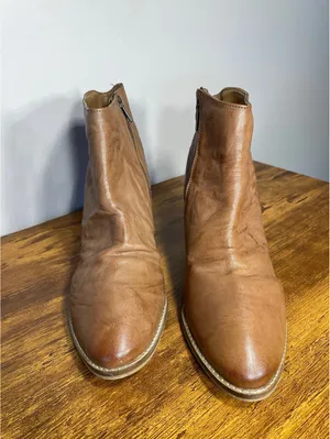 Diba True Hel Lina Tan Leather Vtg Boho Western Slouch Boots thumbnail 7