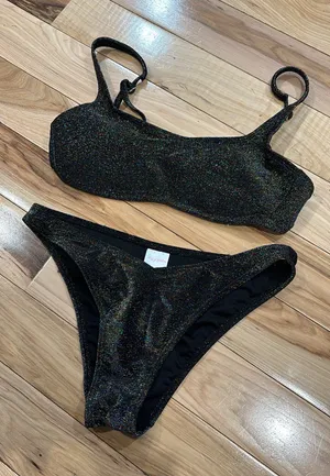 Xhilaration Black Sparkle Bikini thumbnail 1