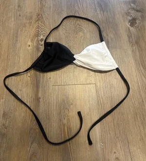 SheIn Black and White Bathing Suit Top thumbnail 1