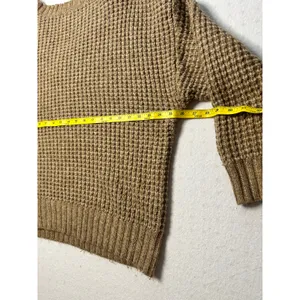 American Eagle chunky knit v-neck oversized sweater (L) neutral tan thumbnail 5