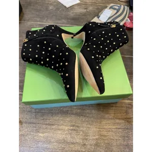 Kate Spade New York BLACK KID SUEDE Women's Starr Ankle Boots Size 5 Studded thumbnail 6