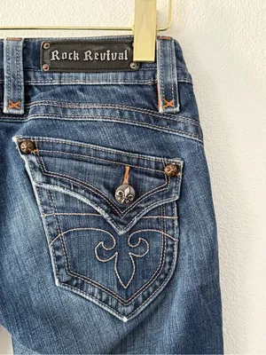 Rock Revival Gwen Boot Cut Dark Wash Jeans 28 thumbnail 7