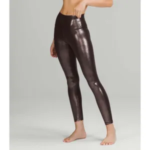 Lululemon Align High Rise Pants 25" Shine Nulu Radiate Foil French Press Size 6 thumbnail 7