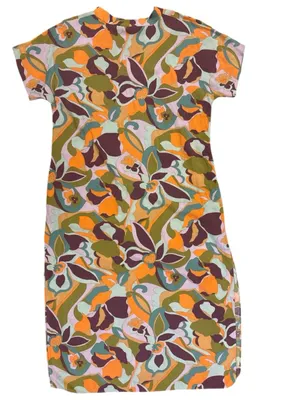 Easel Los Angeles Floral Shift Dress L Retro Mod Boho Maxi Colorful Lightweight thumbnail 3