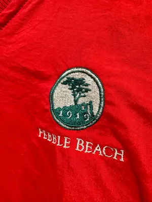Vintage Pebble Beach Golf Links Embroidered V-Neck Windshirt Classic vintage thumbnail 2