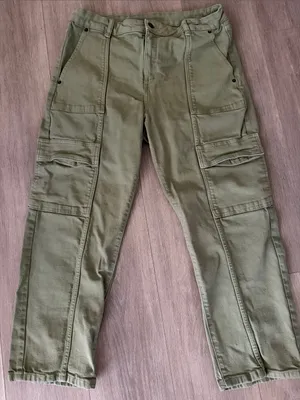 Michael Kors Olive Green Cropped Cargo Pants thumbnail 1