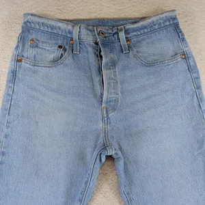 Levis Premium 501 S Skinny Jeans Light Wash High Rise Button Fly Blue Denim thumbnail 3