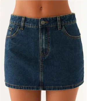 Peppermayo maysa low rise denim mini skirt thumbnail 1