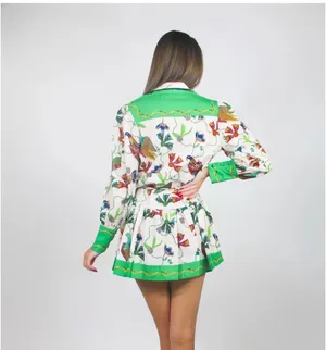 FANCY Peacock long sleeve dress thumbnail 2