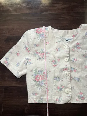 Vintage Enchanté Cropped Floral Jacket Size Large thumbnail 4