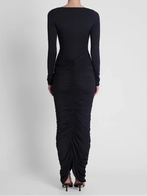 Leau Rhea Ruche Maxi Dress Sz L thumbnail 9