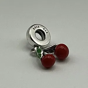 Pandora Asymmetrical Cherry Fruit Dangle Charm 791583C01 S925 ALE Red Enamel thumbnail 4