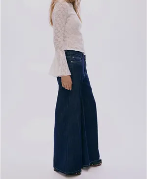 H&M Wide-Leg Jeans Denim Dark thumbnail 2
