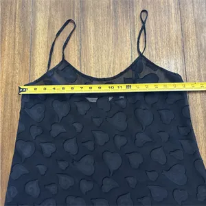 Victoria's Secret Black Sheer Nightie Slip Sexy Sz L Hearts thumbnail 5