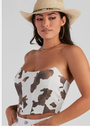 Windsor Cow Print Bustier thumbnail 1