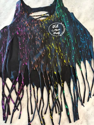 Full Moon Boho Summer Top Medium New no Tags Black thumbnail 1