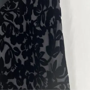 Laura Ashley Black Silk Blend Burnout Velvet‎ Hem Spaghetti Strap Maxi Dress thumbnail 6