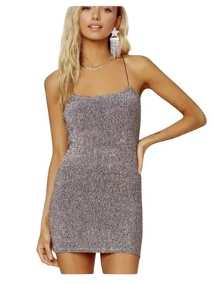 For Love & Lemons Constance Sparkle Slip Dress thumbnail 2
