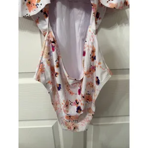 Beachsissi Floral Flounce Off Shoulder Ruffled Monokini One Piece Swimsuit, M thumbnail 8