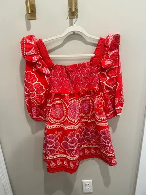 Pink and Red Farm Rio Dress Size Small thumbnail 1