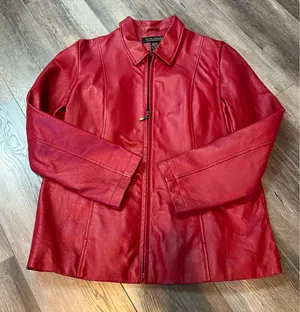 Dialogue Vintage Red Leather Jacket Western Jacket thumbnail 1