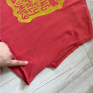 Urban Outfitters Tshirt mockneck crop top creating consuming womens Red (small) thumbnail 5