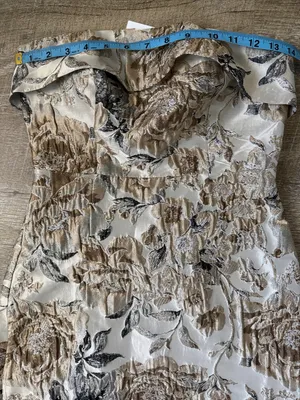 NWT Sofie The Label Strapless Floral Jacquard Sheath Dress Size XS thumbnail 4