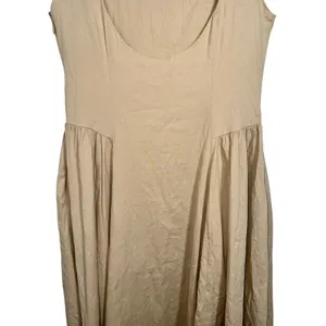 Abercrombie & Fitch Tan Beige Pleated Sleeveless Midi Dress Womens Size Large L thumbnail 6