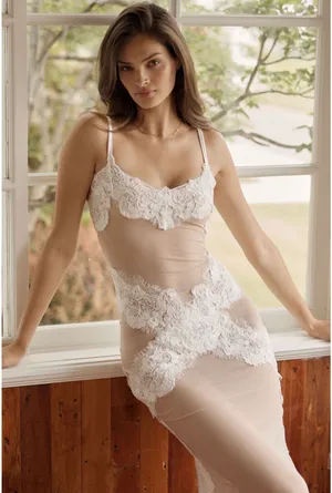 Anthropologie Kilo Brava embroidered sheer maxi slip dress thumbnail 2