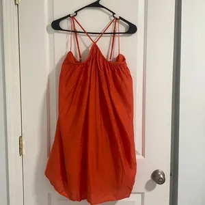 Urban Outfitters Frock Around Y-Neck Romper Orange thumbnail 3