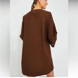 NEW Tuckernuck Brown Embroidered Tahlia Gown Mini Dress Size Medium thumbnail 3